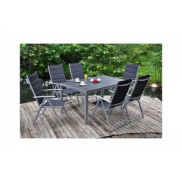 Алюмінієві садові меблі Ibiza 150 см Коричневий / Коричневий 6+1