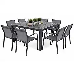 Алюмінієві садові меблі Catania Square Grey / Window Grey 8+1 II. видів