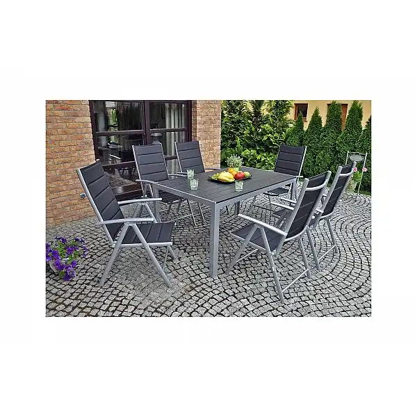 Садові меблі Ibiza алюмінієві 150 см Коричневий / Екрю 6+1