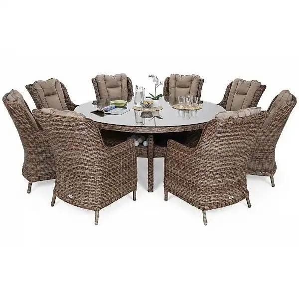 Садові меблі з техноротангу Bristol Round Elegant 180 см Ginger / Brown Melange 8+1