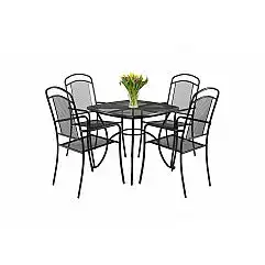 Садові меблі Venezia Square 4+1 Black металеві