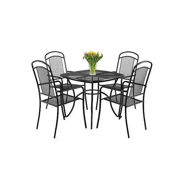 Садові меблі Venezia Square 4+1 Black металеві