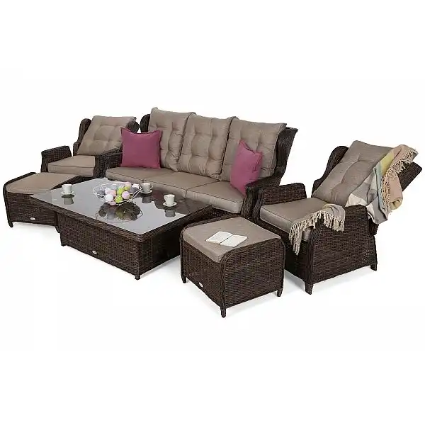 Садові меблі з техноротангу Memphis Brown Mat / Brown Melange