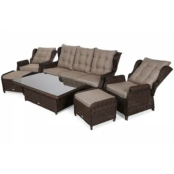 Садові меблі з техноротангу Memphis Brown Mat / Brown Melange