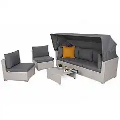 Садові меблі з техноратангу Vigo White / Grey