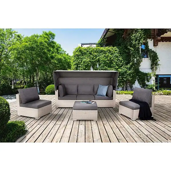 Садові меблі з техноратангу Vigo White / Grey