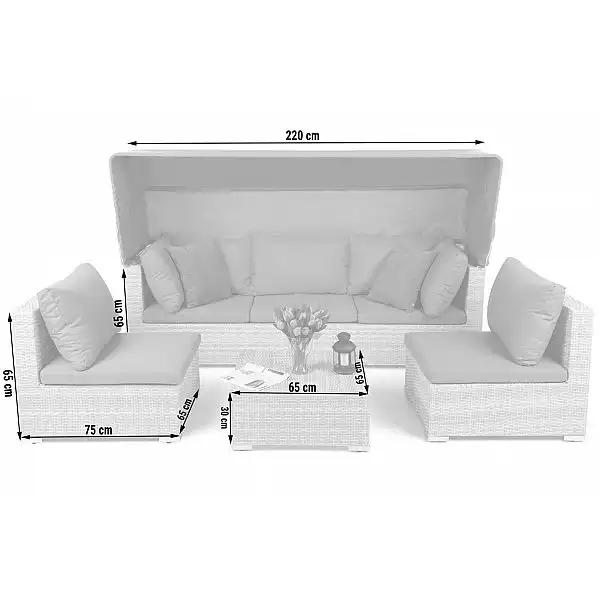 Садові меблі з техноратангу Vigo White / Grey