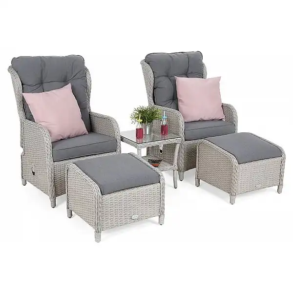 Садові меблі з техноратанга Sofia White / Grey II. видів