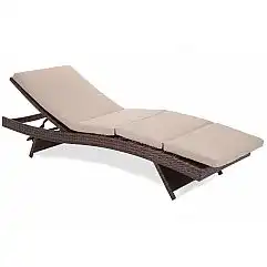 Садовий шезлонг з подушкою з техноратангу Bora Bora Brown / Taupe