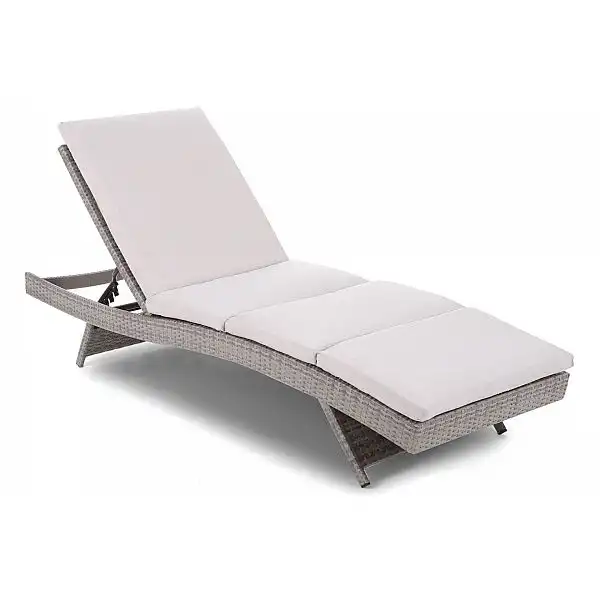 Садовий шезлонг з техноратангу Bora Bora Grey / Light Grey зі столиком Toronto Grey