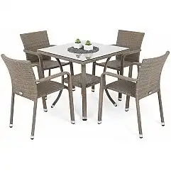 Садові меблі з техноратанга Sumba Square Beige Melange 4+1