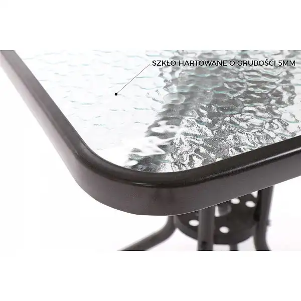 Літній квадрат Чорний стіл зі скляною стільницею