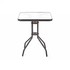 Літній квадрат Чорний стіл зі скляною стільницею