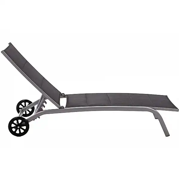 Садовий шезлонг Ibiza Silver / Black з алюмінію