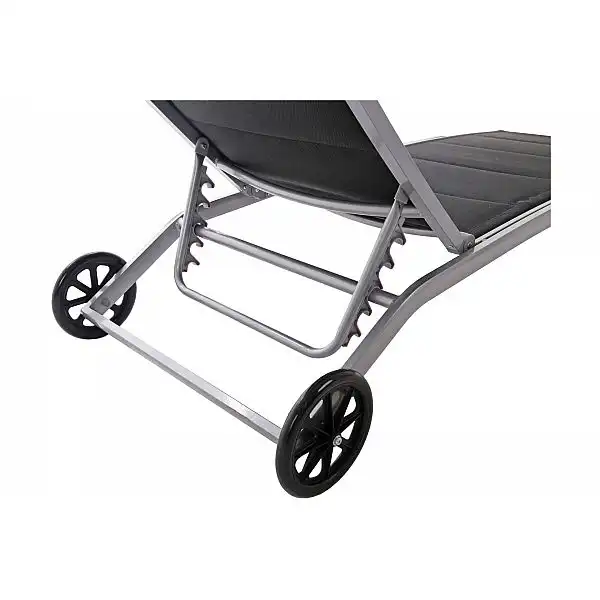 Садовий шезлонг Ibiza Silver / Black з алюмінію