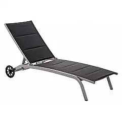 Садовий шезлонг Ibiza Silver / Black з алюмінію