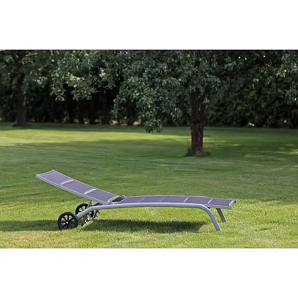 Садовий шезлонг Ibiza Silver / Black з алюмінію