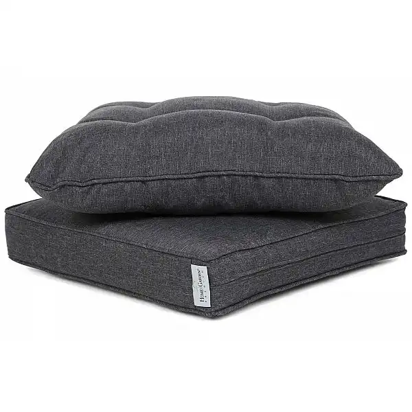Лівий кутовий набір садових меблів Alicante Grey / Grey Melange з пуфами