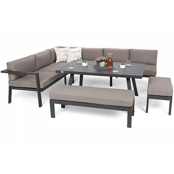 Кутові садові меблі з алюмінію Galapagos Grey / Taupe