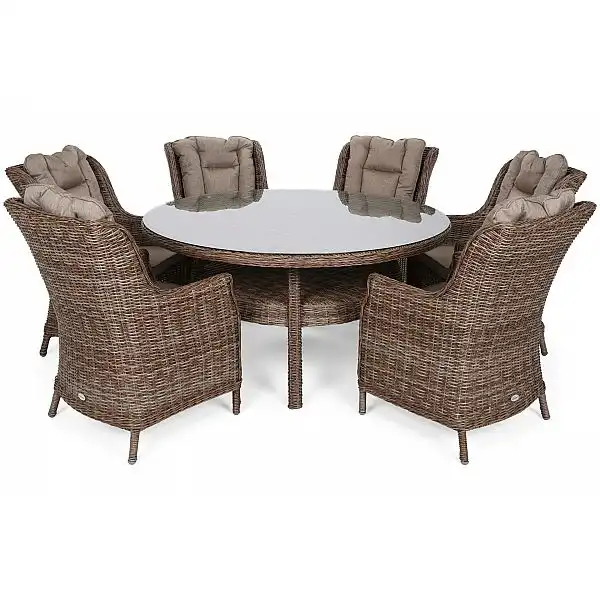 Садовая мебель из техноротанга Bristol Round Elegant 150 см Джинджер/Коричневый Меланж 6+1 выставка
