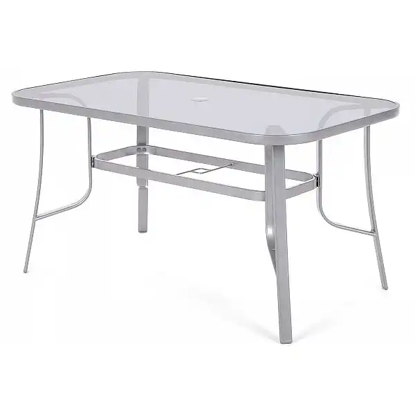 Алюмінієві садові меблі Ibiza 150 см Basic Silver / Black 6+1