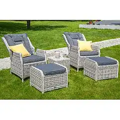 Набір крісел Bristol Relax з підніжками Light Grey / Grey Melange і столом Calif..