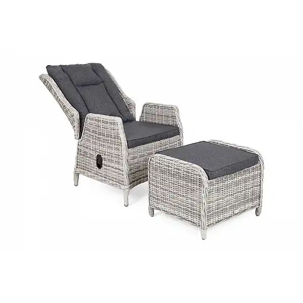 Набір крісел Bristol Relax з підніжками Light Grey / Grey Melange і столом California Light Grey