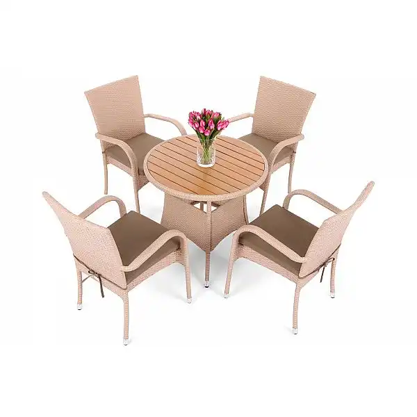 Меблі з техноротангу Mori Round Elegant Beige 4+1