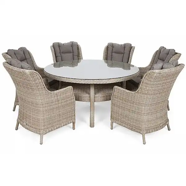 Садові меблі з техноротангу Bristol Round Elegant 150 см Beige / Beige Melange 6+1