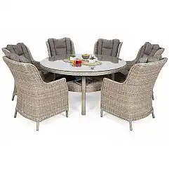 Садові меблі з техноротангу Bristol Round Elegant 150 см Beige / Beige Melange 6..