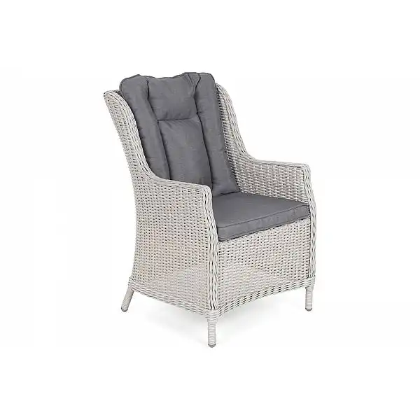 Садові меблі з техноратангу Bristol Round Elegant 150 см White / Grey 6+1