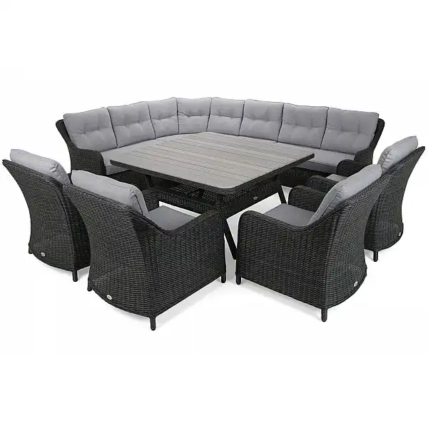 Кутові садові меблі з техноротангу Windsor Grey / Light Grey
