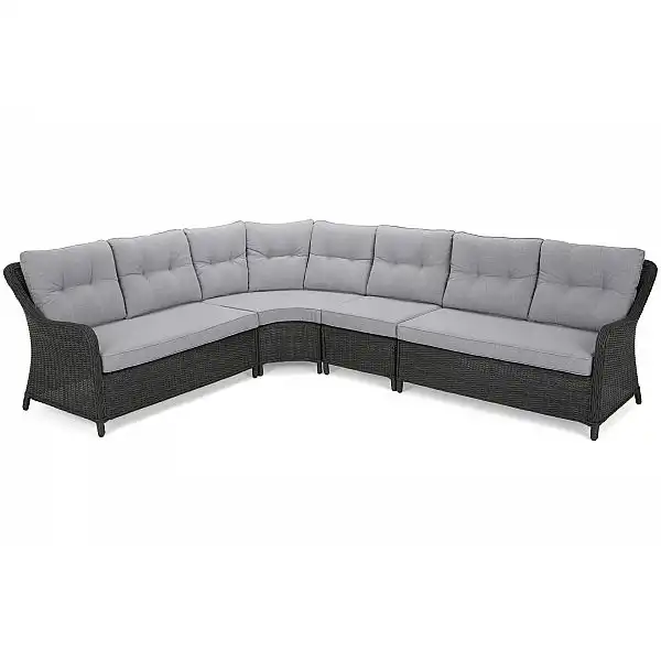 Кутові садові меблі з техноротангу Windsor Grey / Light Grey