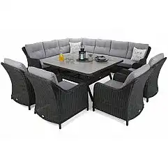 Кутові садові меблі з техноротангу Windsor Grey / Light Grey