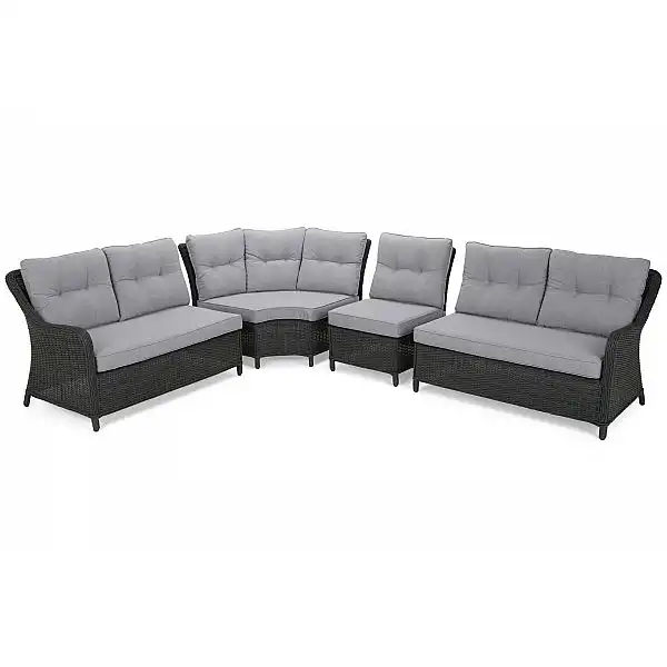 Кутові садові меблі з техноротангу Windsor Grey / Light Grey