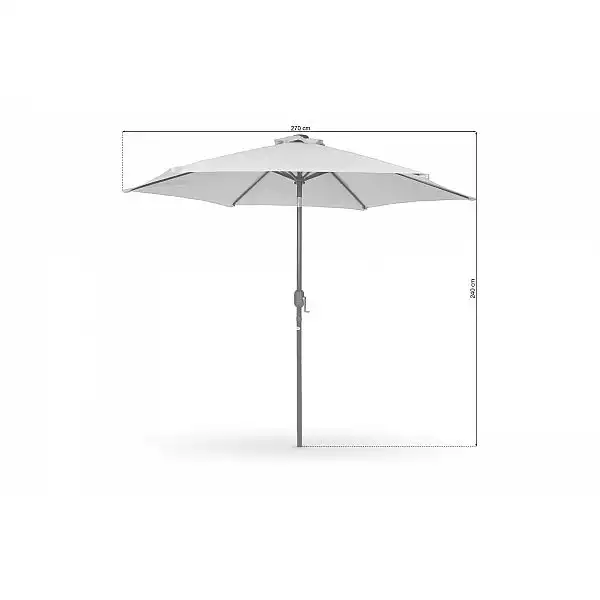 Парасолька садова кругла Malta Grey / Light Grey Ø 270 см з LED підсвічуванням