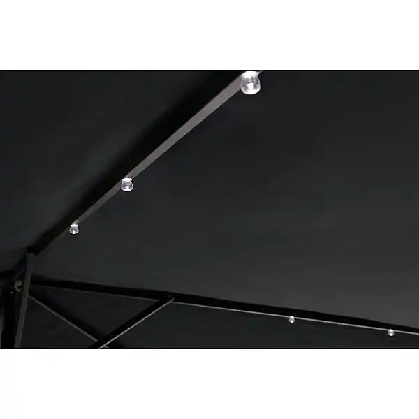 Парасолька садова кругла Malta Grey / Light Grey Ø 270 см з LED підсвічуванням