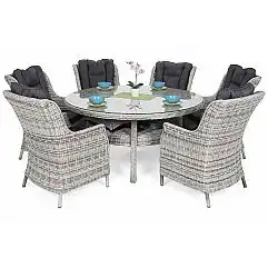 Садові меблі з технораттанга Bristol Round Elegant 150 см Light Gray / Grey Mela..