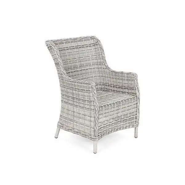 Садові меблі з технораттанга Bristol Round Elegant 150 см Light Gray / Grey Melange 6+1 виставка