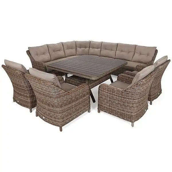 Кутові садові меблі з техноротангу Windsor Brown Mat / Brown Melange