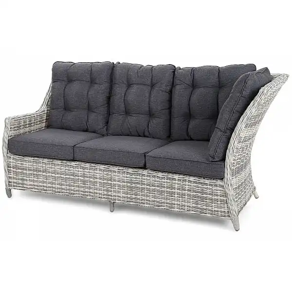 Лівий кутовий диван з техноротангу Alicante Light Grey / Grey Melange