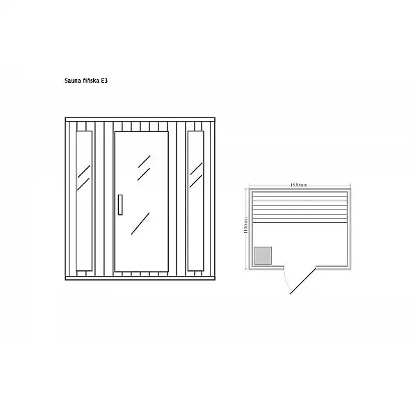 Фінська сауна з нагрівачем E3