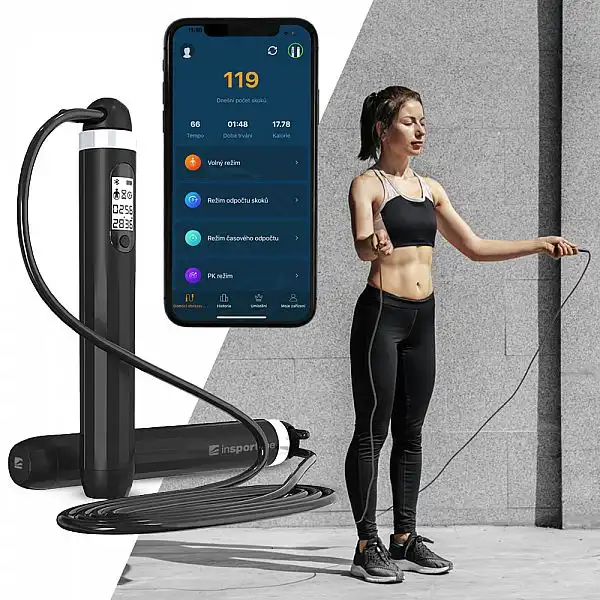 Розумна скакалка inSPORTline Jumpsmart Колір чорний