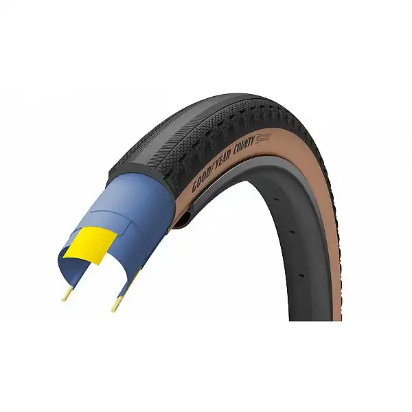 Покришка 700x35 (35-622) GoodYear County Ultimate Tubeless Complete Folding Blk/Tan, 120tpi