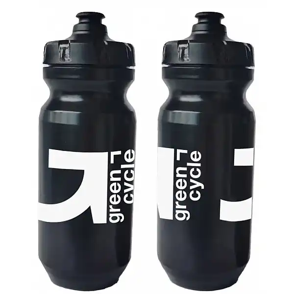 Фляга 0,6 Green Cycle GBT-516 с увеличенным клапаном, черная с белым
