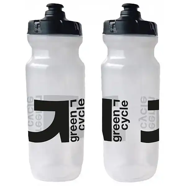 Фляга 0,75 Green Cycle GBT-517 с увеличенным клапаном, прозрачная с черным