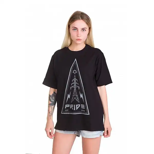 Футболка Pride ВИСОКОВОЛЬТКА чорна, розмір S