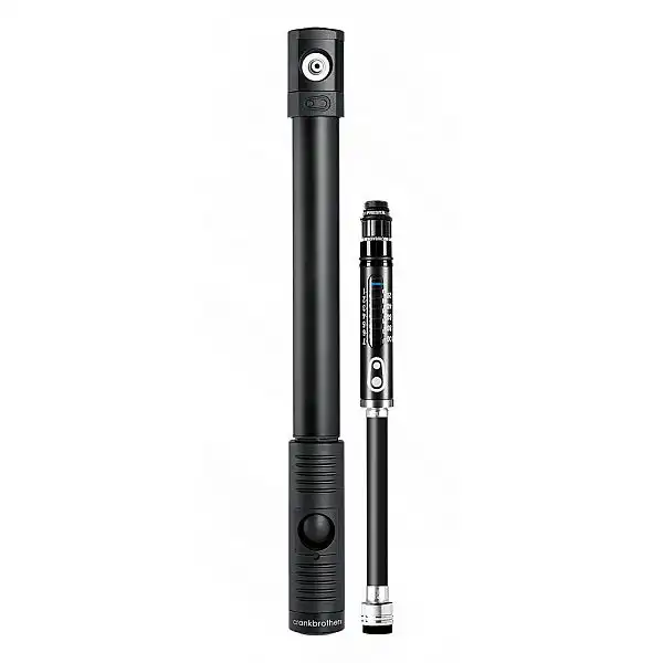 Мінінасос Crankbrothers KLIC HP GAUGE, алюмінієвий, з манометром, presta/schrader, 120psi/8.3 bar, чорний