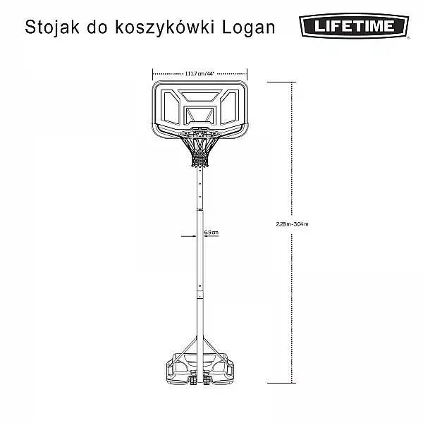 БАСКЕТБОЛЬНА СТІЙКА LIFETIME 52" AUSTIN 71281