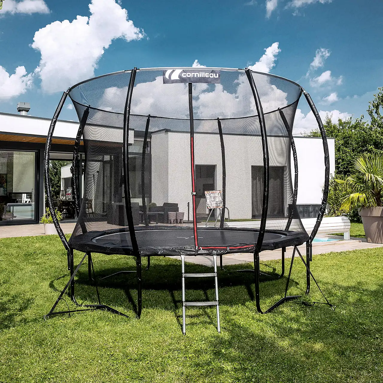 Батут CORNILLEAU SPRINGCARE 311083 з зовнішньою сіткою 244 см чорний